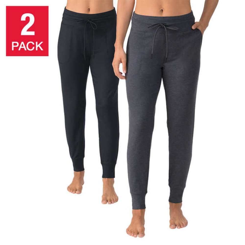 NWOT Lolë Women’s Lounge Pant, Black & Dark Grey, Size Large, 2-pack Joggers
